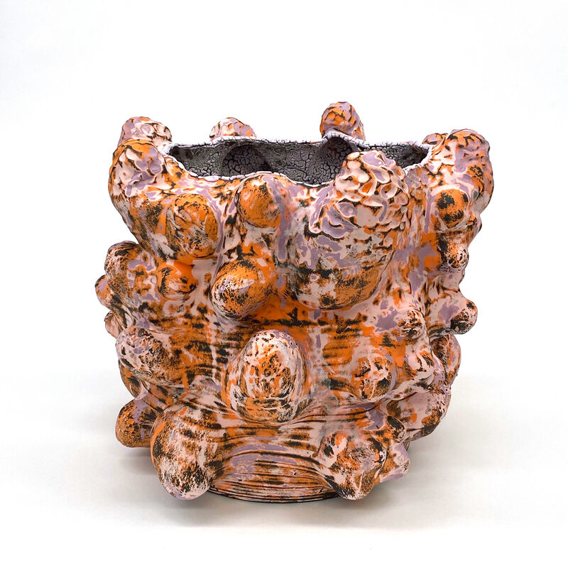 Vince Palacios, ‘Pink and Orange No1014’, 2020, Sculpture, Clay, Slip, Glaze, Various Flux, LaiSun Keane