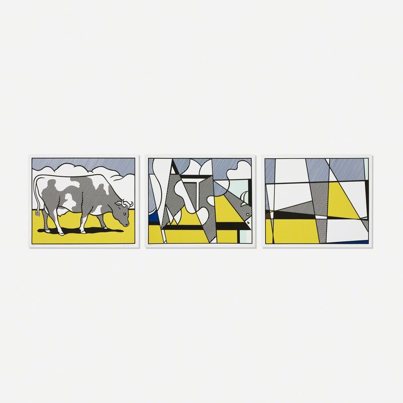 Roy Lichtenstein, ‘Cow Triptych (Cow Going Abstract)’, 1982, Print, Screenprint on paper, Rago/Wright/LAMA