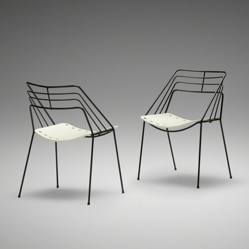 Mathieu Matégot, ‘Kyoto chairs, pair’, 1954, Design/Decorative Art, Enameled steel, Rago/Wright/LAMA