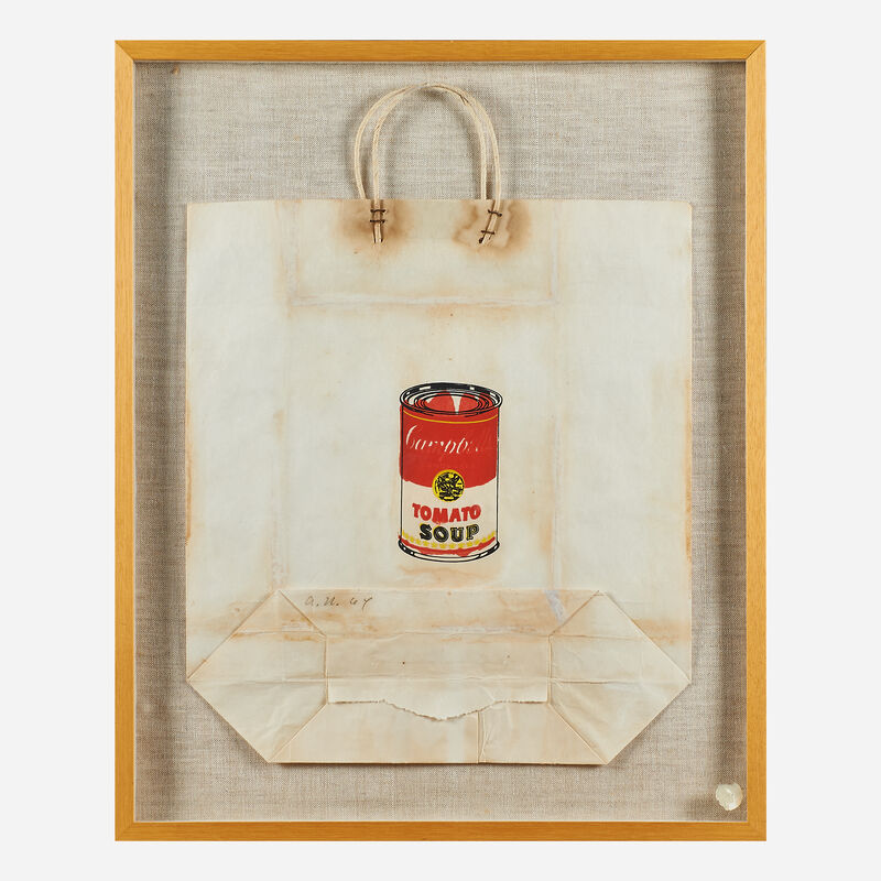 Andy Warhol, ‘Campbell's Soup Can on Shopping Bag’, 1964, Print, Screenprint in colors on a paper bag (framed), Rago/Wright/LAMA