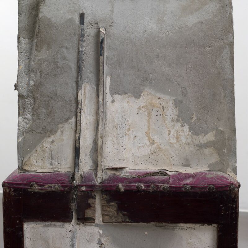 Doris Salcedo, ‘Untitled (detail), 1995’, 1995, Sculpture, Wooden chair, concrete, steel and upholstery, Pérez Art Museum Miami (PAMM)