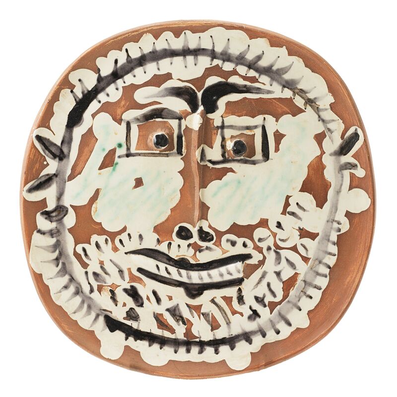 Pablo Picasso, ‘Visage aux yeux carrés’, 1959, Other, Partially glazed ceramic dish, Il Ponte