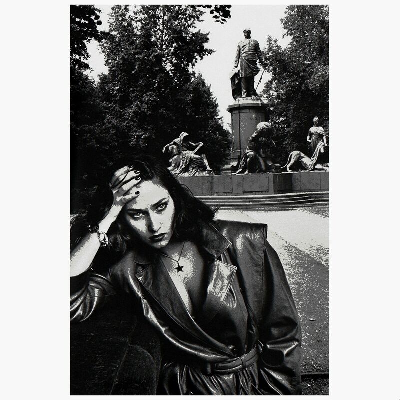 Helmut Newton, ‘Young Woman and Bismarck Monument, Berlin’, 1979, Photography, Silver gelatin print, Caviar20