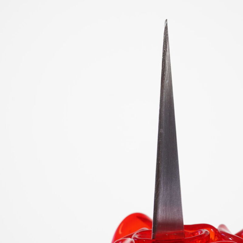 Renate Bertlmann, ‘Discordo Ergo Sum: Knife-Rose’, 2019, Sculpture, Murano glass and metal, protected by acrylic case, Weng Contemporary