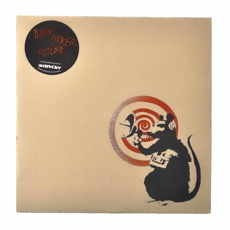 Banksy, ‘DIRTY FUNKER FUTURE (Radar Rat Brown Cover Record)’, 2008, Print, Print in black and red colors on brown record album cover, printed on both sides. Vinyl record also printed., Silverback Gallery