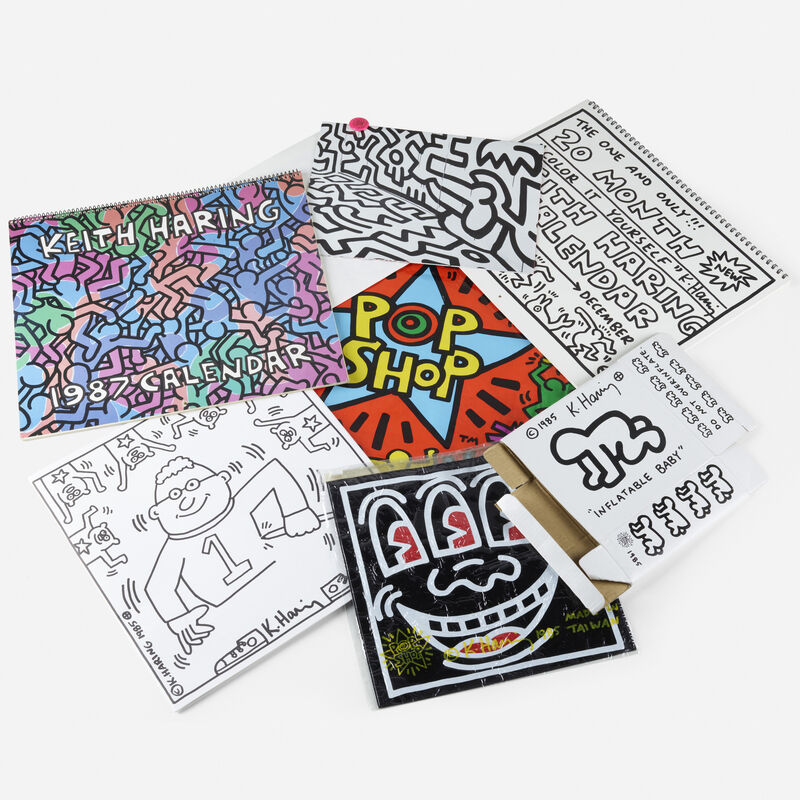 Keith Haring, ‘collection of Pop Shop ephemera’, Mixed Media, Printed paper, vinyl, metal, Rago/Wright/LAMA