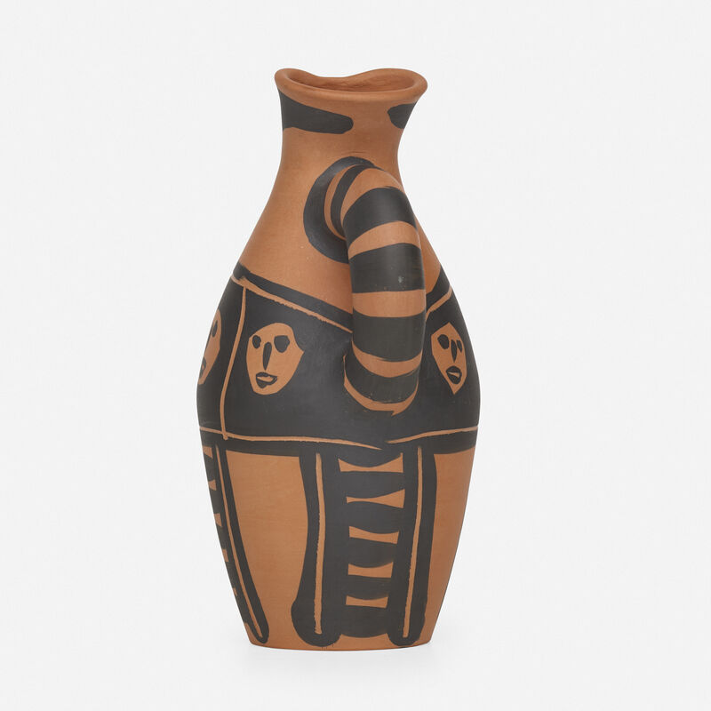 Pablo Picasso, ‘Yan Petites Têtes pitcher’, 1963, Textile Arts, Earthenware with engobe and incised decoration, Rago/Wright/LAMA