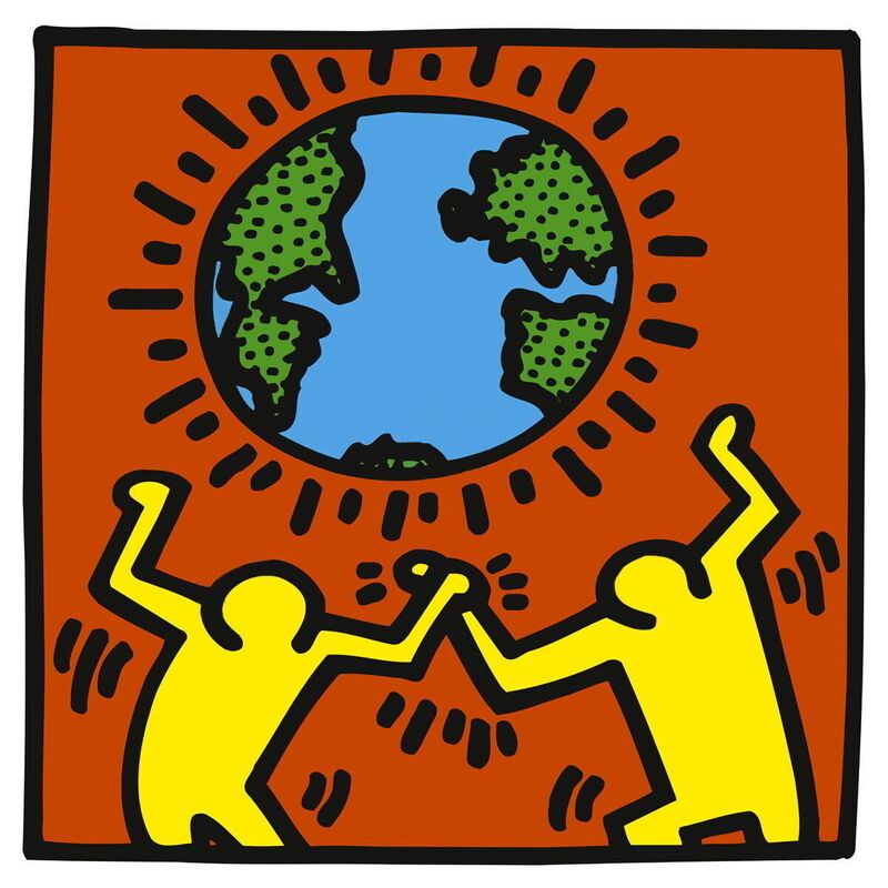 Keith Haring, ‘Untitled (Two Figures with Globe)’, 2015, Reproduction, Pigment print on premium paper, Art Commerce