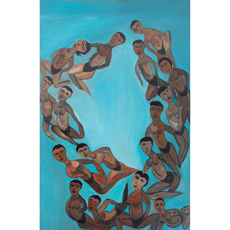Yancouba Badji, ‘Like a bird in the sky’, June 2019, Painting, Woven Oil on paper, PIASA