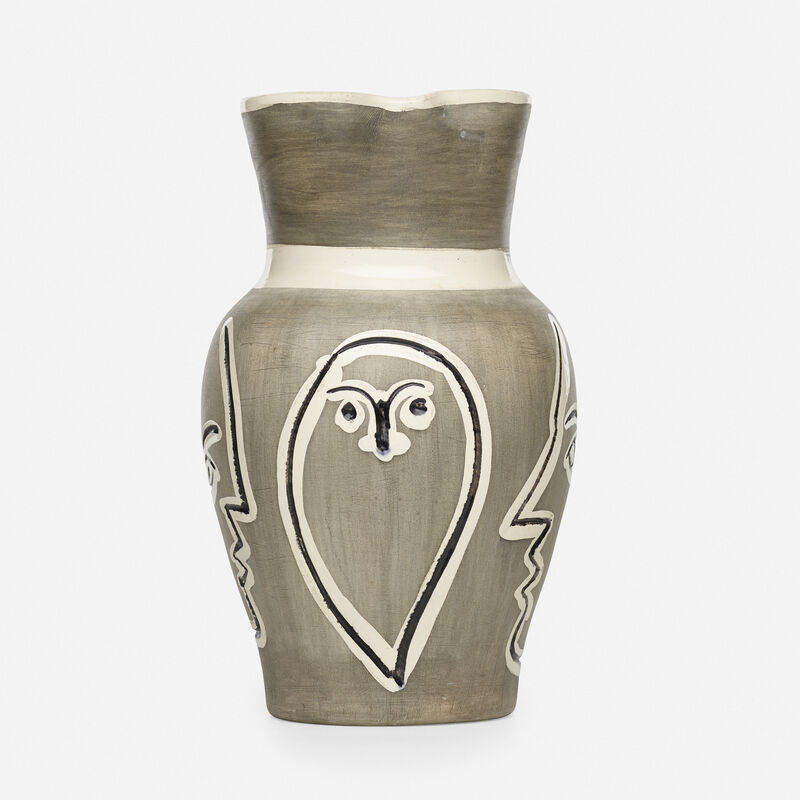 Pablo Picasso, ‘Gravé Gris pitcher’, 1954, Textile Arts, Engraved earthenware decorated in engobes with partial brushed glaze, Rago/Wright/LAMA