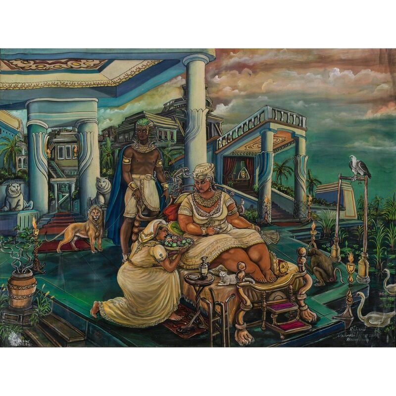 Richard Onyango, ‘Drosie & me (Ancient Egypt)’, 2009-2019, Painting, Oil on canvas, PIASA