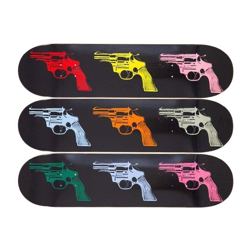 After Andy Warhol, ‘Guns (set of 3)’, 2015, Other, Screenprint on wood skateboard deck, DIGARD AUCTION