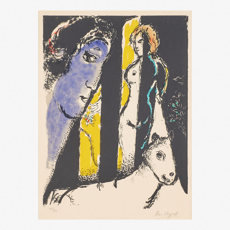 Marc Chagall, ‘Le Profil Bleu’, 1972, Print, Lithograph in colors on Arches paper (framed), Rago/Wright/LAMA