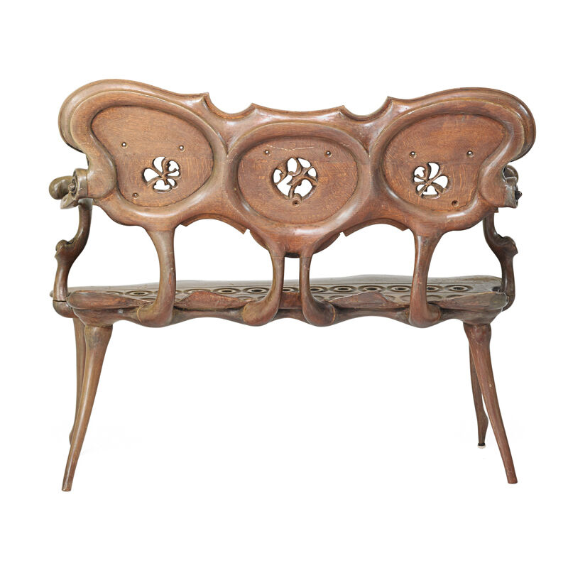 Style Of Antoni Gaudi, ‘Bench’, Design/Decorative Art, Carved and stained oak, Rago/Wright/LAMA