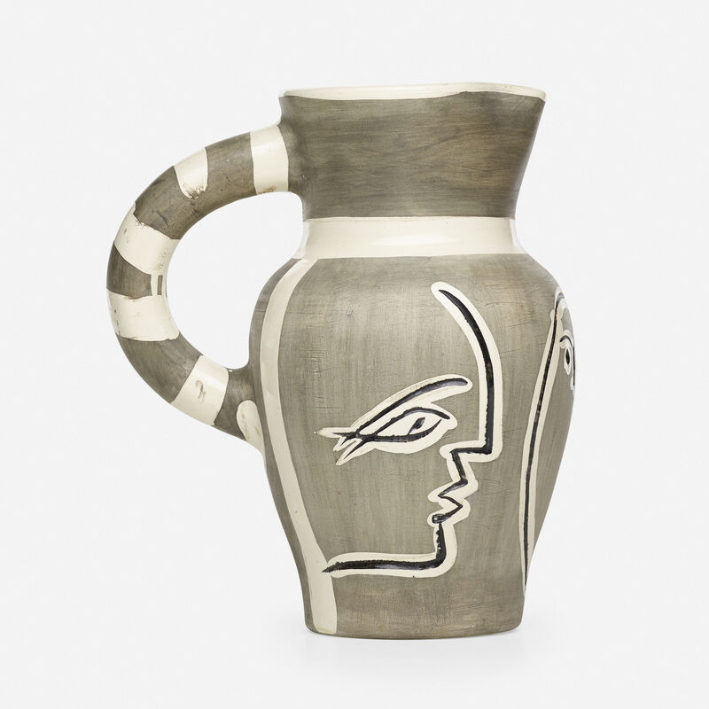 Pablo Picasso, ‘Gravé Gris pitcher’, 1954, Textile Arts, Engraved earthenware decorated in engobes with partial brushed glaze, Rago/Wright/LAMA