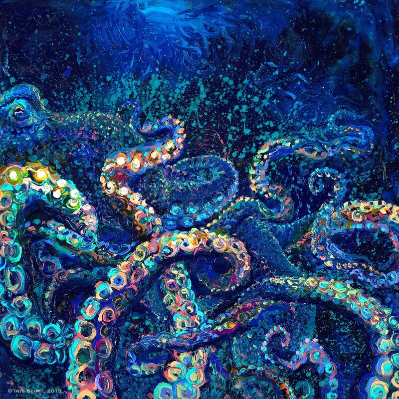 Iris Scott, ‘Cephalopod’, 2018, Painting, Finger painted oil on canvas, Filo Sofi Arts