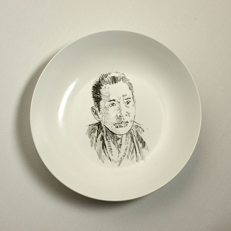 Chow Chun Fai 周俊輝, ‘Election, “Eat the Spoon too", Dish 4’, 2021, Sculpture, Porcelain, Karin Weber Gallery