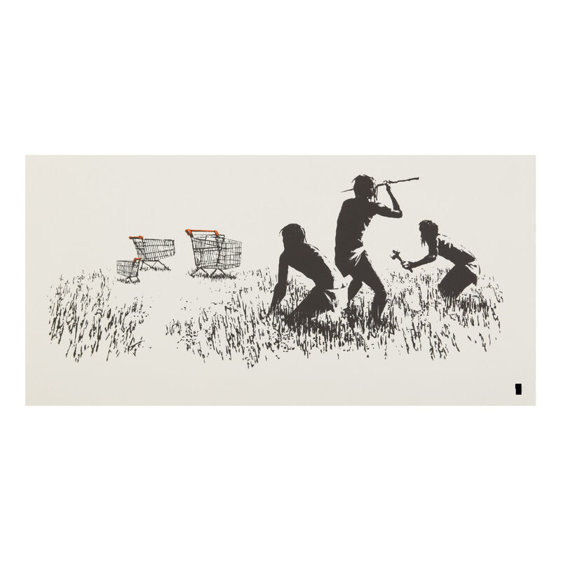 Banksy, ‘Trolley Hunters (White), (Signed)’, 2007, Print, Screen print on paper, ArtLife Gallery