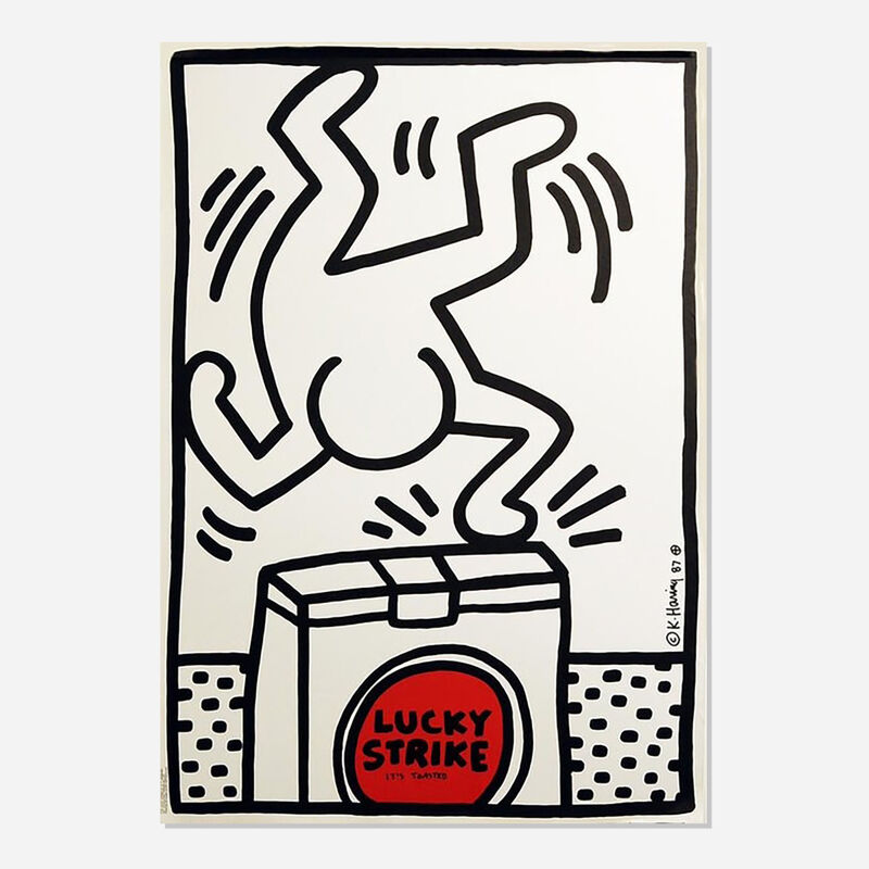 Keith Haring, ‘Lucky Strike, It's Toasted (White)’, 1987, Print, Screenprint in colors, Rago/Wright/LAMA