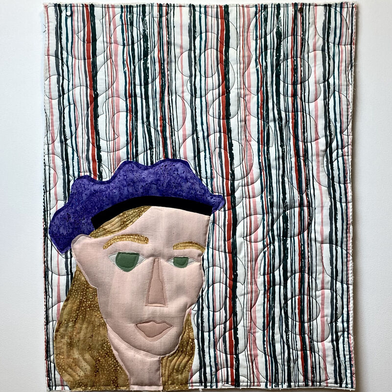 Michael C. Thorpe, ‘Cecilia Wearing A Beret’, 2020, Textile Arts, Textile, quilting cotton, muslin fabric and thread, LaiSun Keane