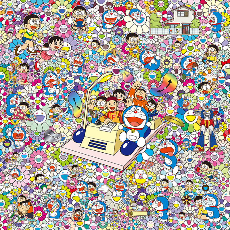 Takashi Murakami, ‘On an Endless Journey on a Time Machine with the Author Fujiko F.Fujio!’, 2019, Print, Offset litograph on paper, Fineart Oslo