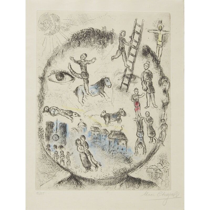 Marc Chagall, ‘Celui Qui Dits Les Choses Sans Rien Dire Plate 5’, 1975-76, Print, Etching and aquatint on Japon Impérial, Freeman's