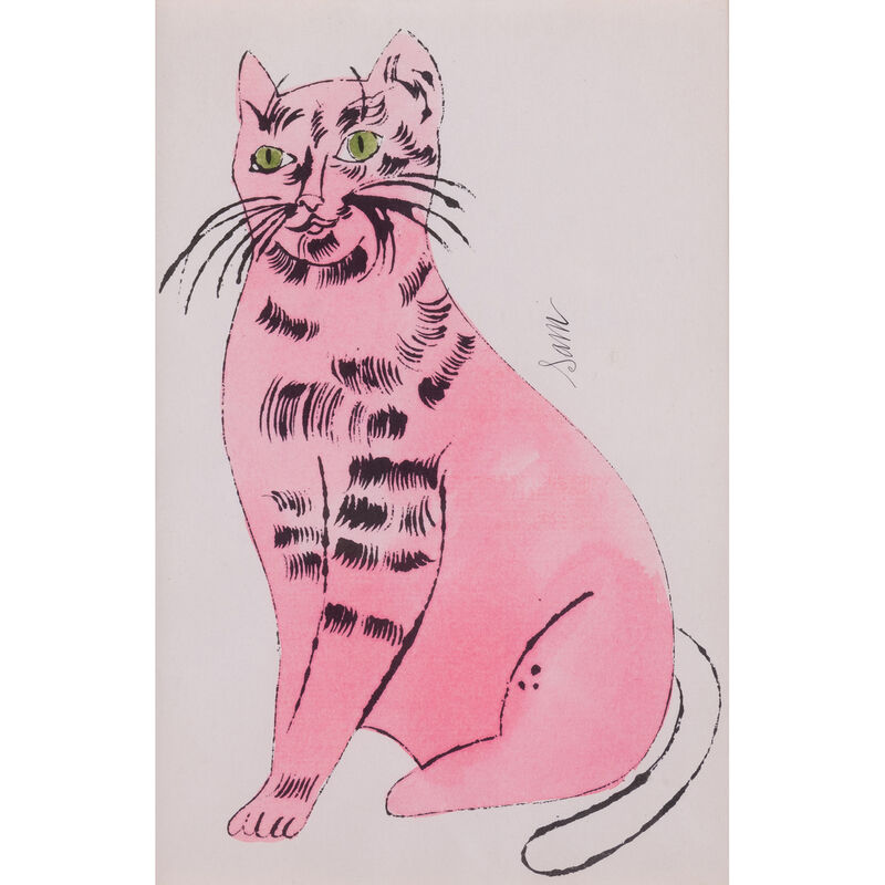 Andy Warhol, ‘Sam the Cat, from "25 Cats Name(d) Sam and One Blue Pussy"’, 1954, Print, Offset Lithograph with watercolor on laid paper, PIASA