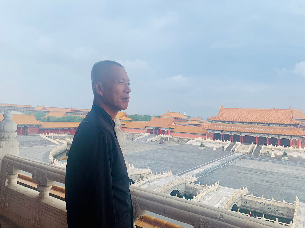 Portrait of Cai Guo-Qiang at the Palace Museum, July 2019. Photo by Siqiao Lyu. Courtesy of Cai Studio.