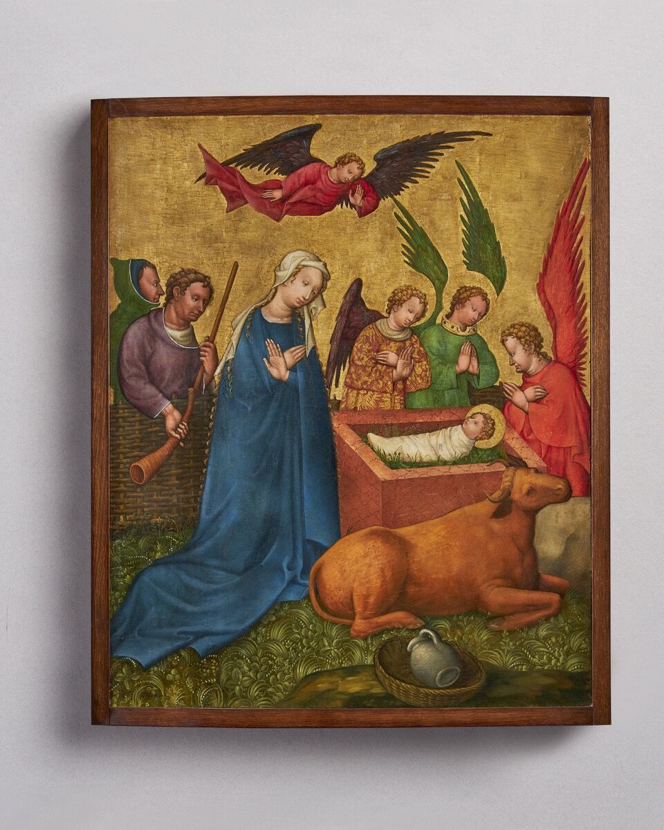 Master of the Saint Lambrecht Votive Panel, The Nativity, c. 1430. Courtesy of Luhring Augustine and Sam Fogg. 