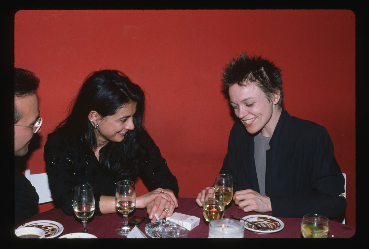 Mary Boone and Laurie Anderson. Photo by Merry Alpern/Corbis/VCG via Getty Images.