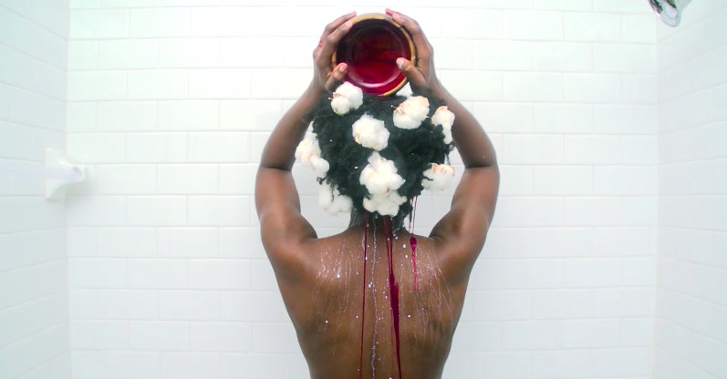 Video Still from Delphine Fawundu&#x27;s “the cleanse”.