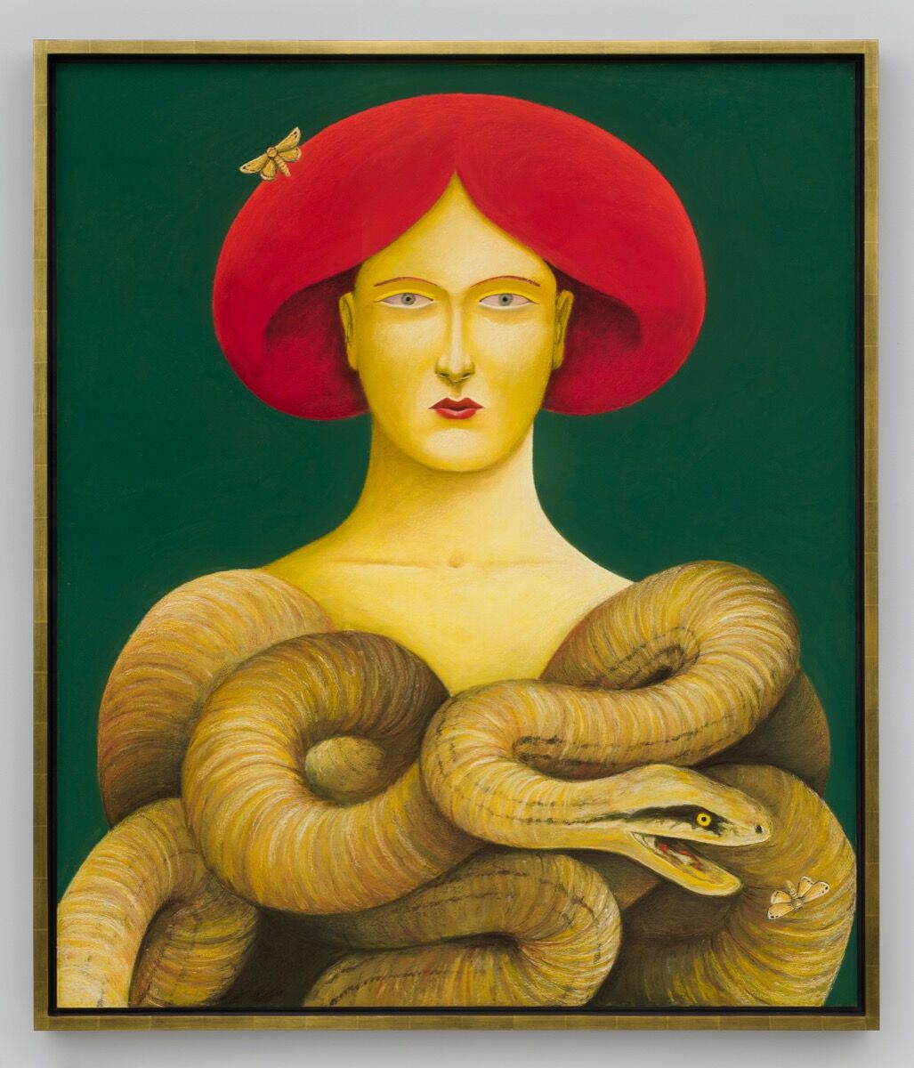 Nicolas Party, Portrait with Snakes, 2019. © Nicolas Party. Photo by Jeff McClane. Courtesy of the artist and Hauser &amp; Wirth.