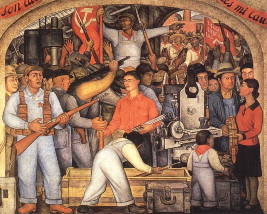 Diego Rivera, In the Arsenal, 1928. Image via Wikimedia Commons.