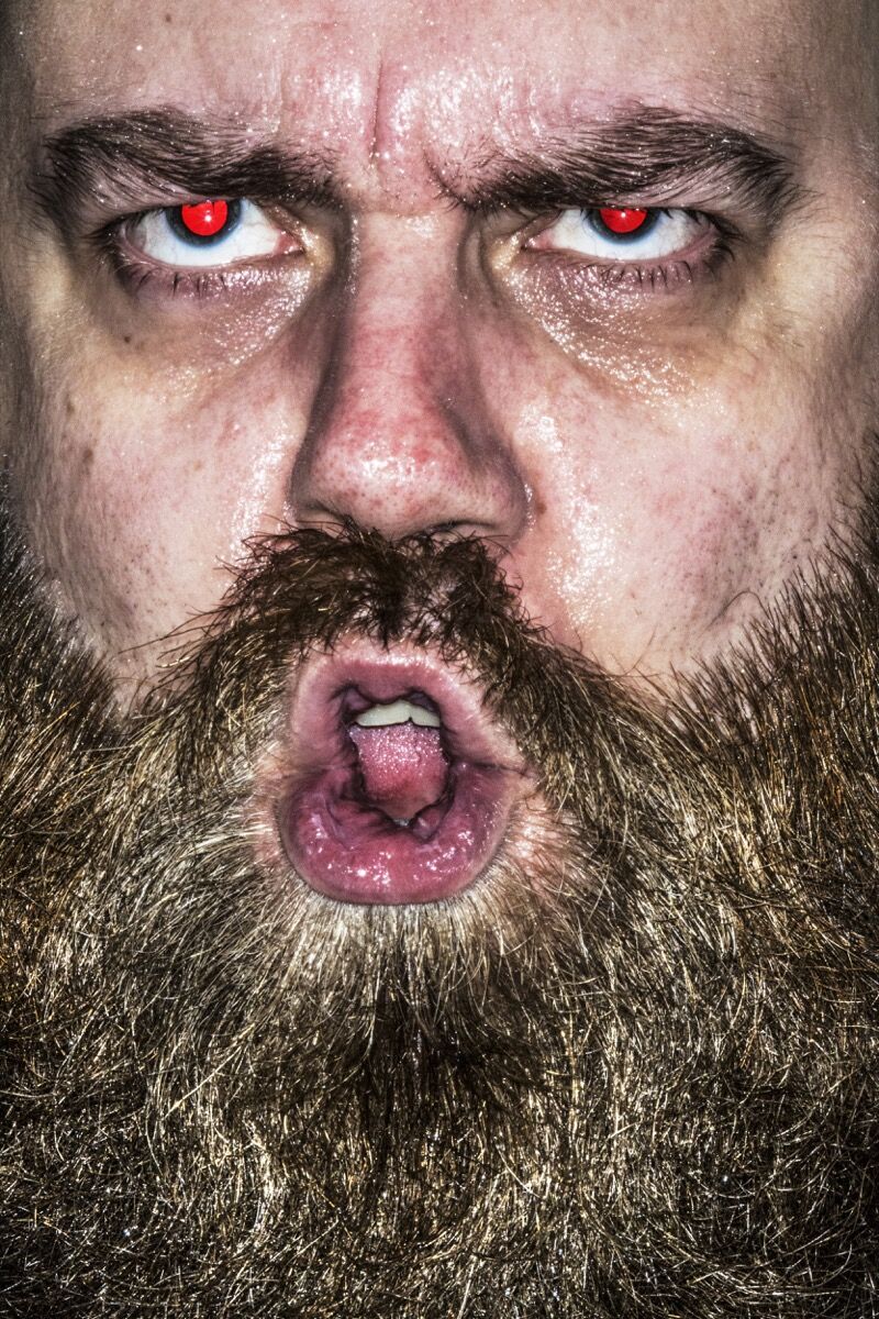 Jonas Bendiksen, Jørgen Nilssen from Befouled, from “Norwegian Singers,” Norway, 2016. © Jonas Bendiksen/Magnum Photos. Courtesy of Magnum Photos.
