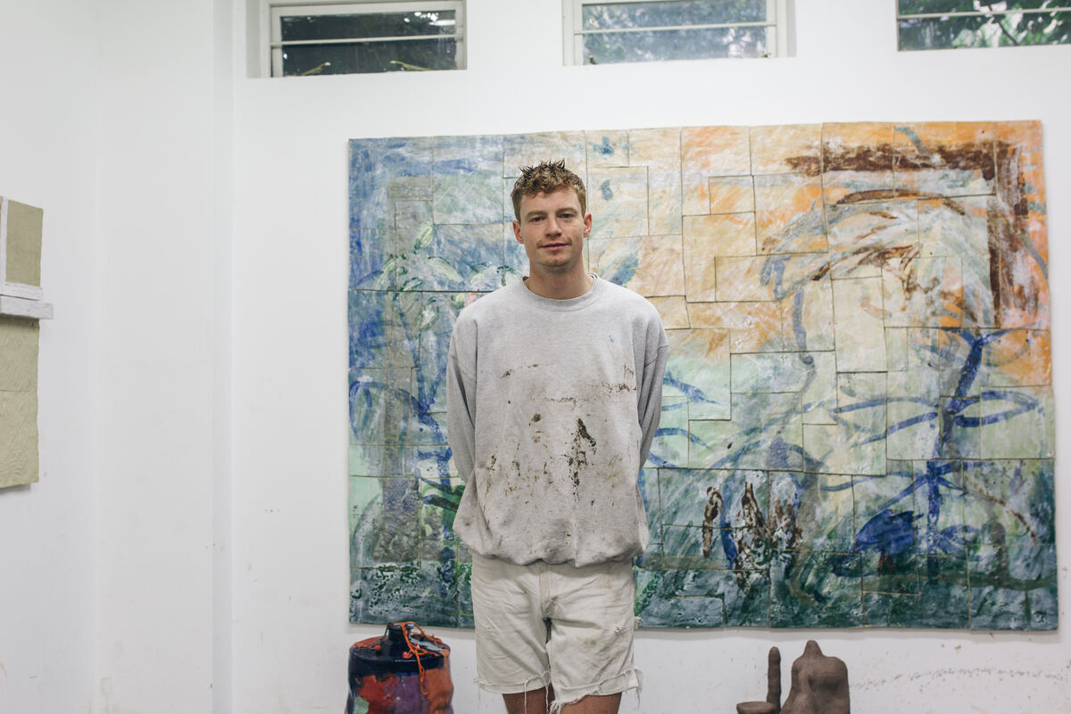 Portrait of Jesse Wine in his studio&nbsp;by Kate Berry for Artsy.