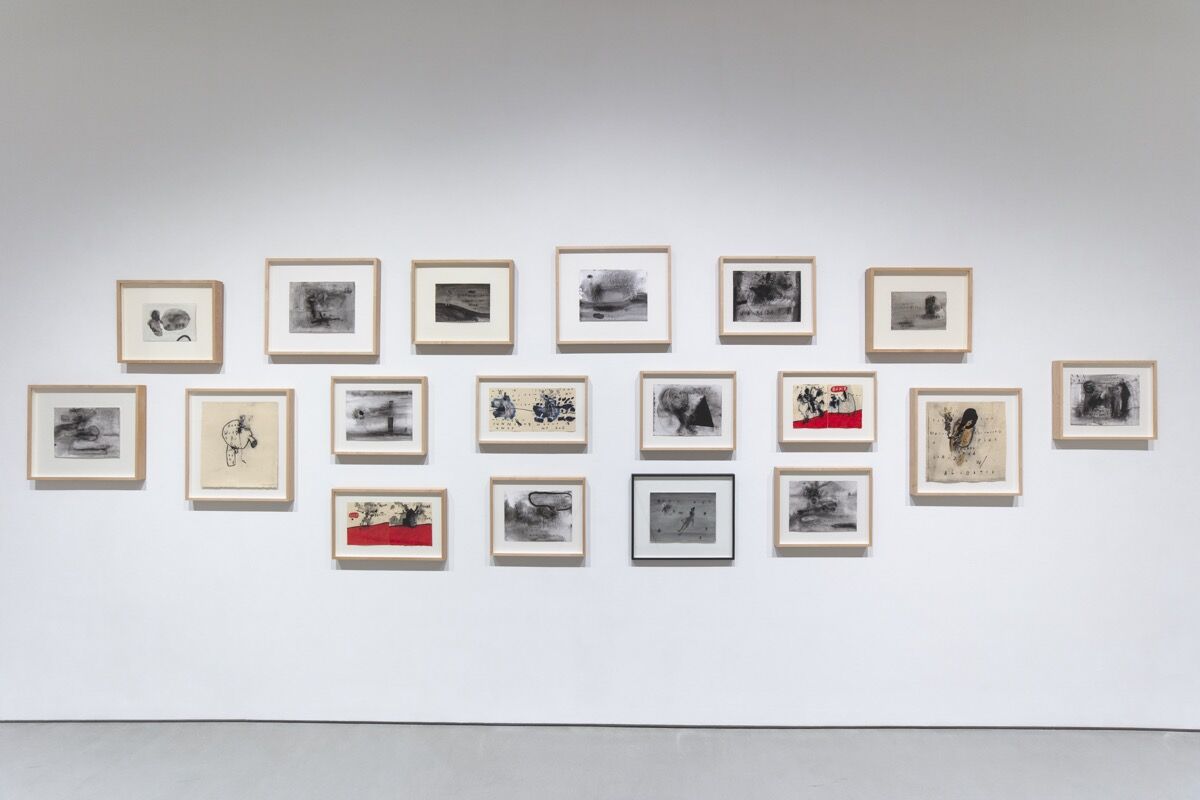 Installation view of David Lynch, “Squeaky Flies in the Mud,” at Sperone Westwater, 2019. Courtesy of Sperone Westwater, New York.