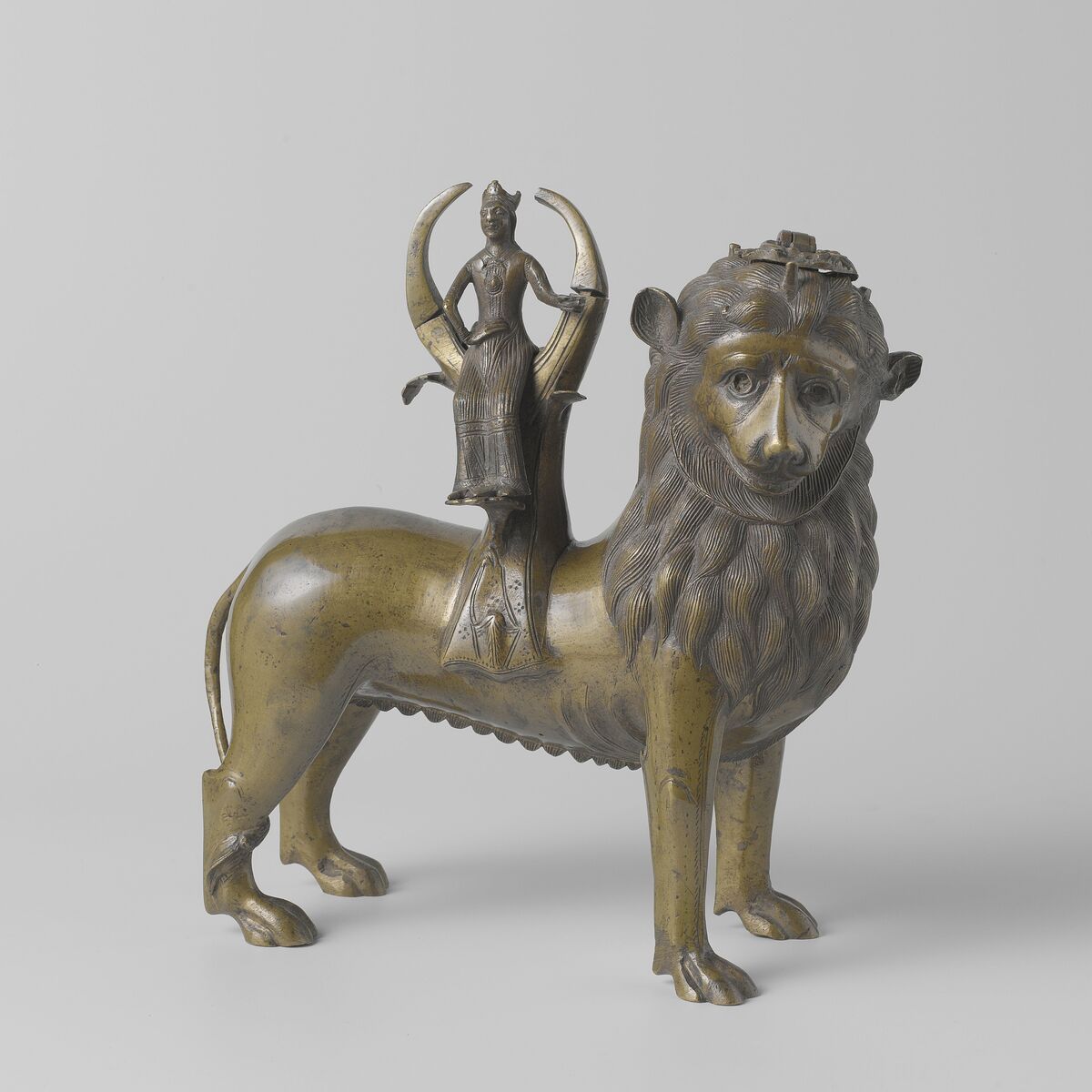 Aquamanile in the form of a lion with a mounted female figure ca. 1220–30. Courtesy of the Rijksmuseum.