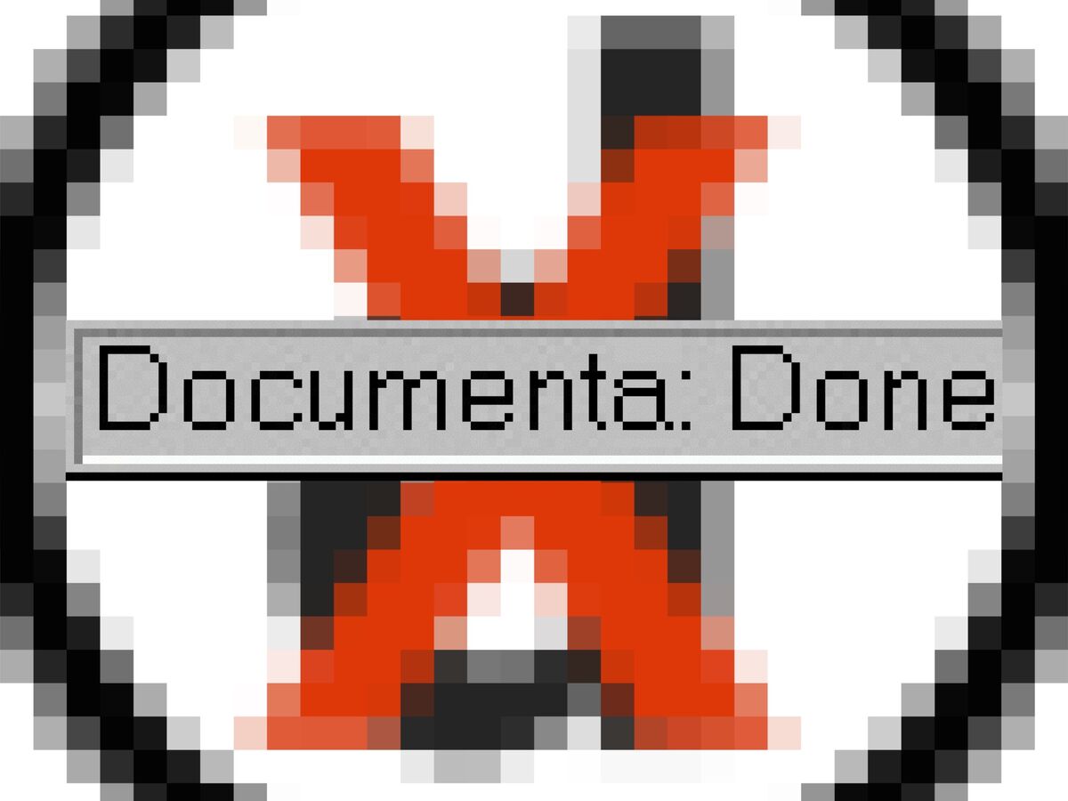 Vuk Ćosić, modified documenta logo part of Documenta Done, 1997. Courtesy of the New Museum.