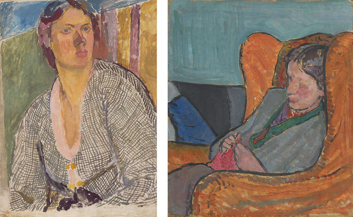 Left:&nbsp;Vanessa Bell, Self –Portrait, ca. 1915.&nbsp;Yale Center for British Art, Paul Mellon Fund. © The Estate of Vanessa Bell, courtesy of Henrietta Garnett. Right:&nbsp;Vanessa Bell, Virginia Woolf. © National Portrait Gallery, London.