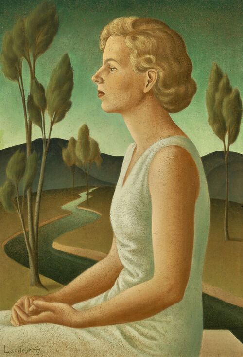 Helen Lundeberg, Portrait of Inez, 1933. © The Feitelson / Lundeberg Art Foundation, courtesy of Louis Stern Fine Arts.