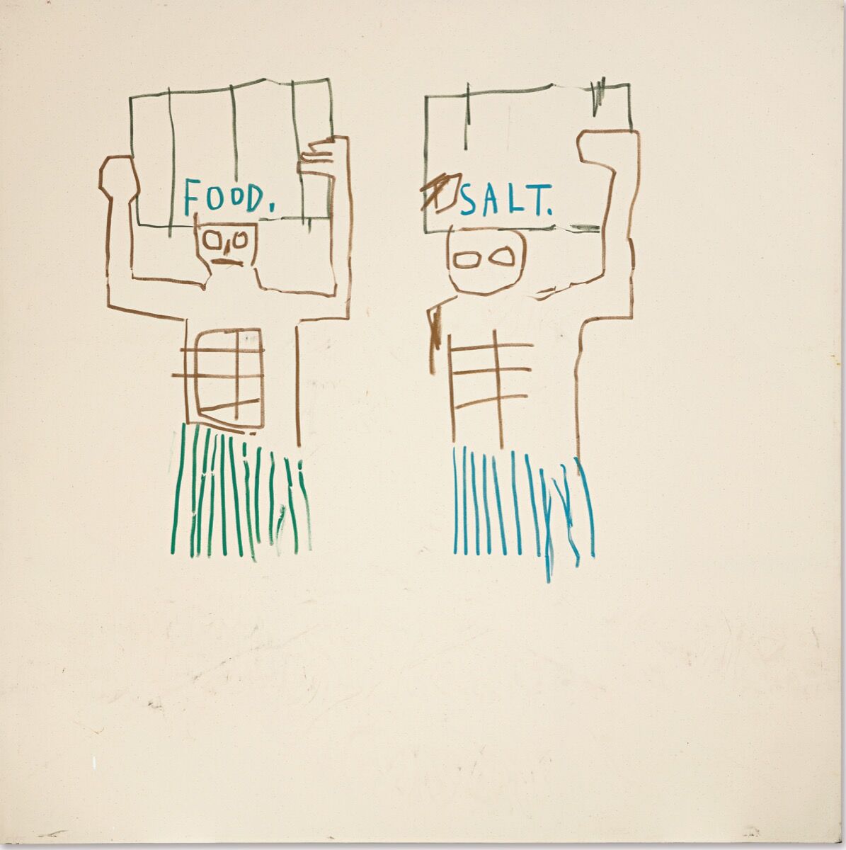 Jean-Michel Basquiat, Natives Carrying Things, 1983. Courtesy of Sotheby&#x27;s.