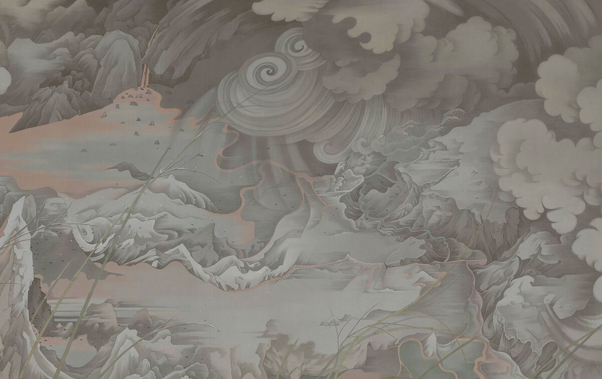 Detail of Hao Liang, Day and Night (panel II) , 2017-2018. Courtesy of Gagosian.