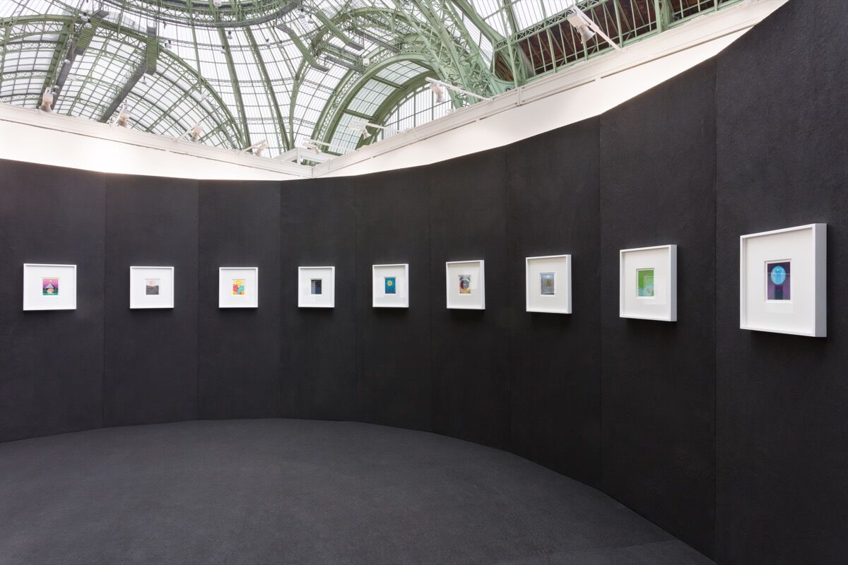 Installation view of Jennifer Guidi, “11:11,” in David Kordansky's booth at FIAC 2019, Paris. Photo by Mark Blower. Courtesy of David Kordansky Gallery.