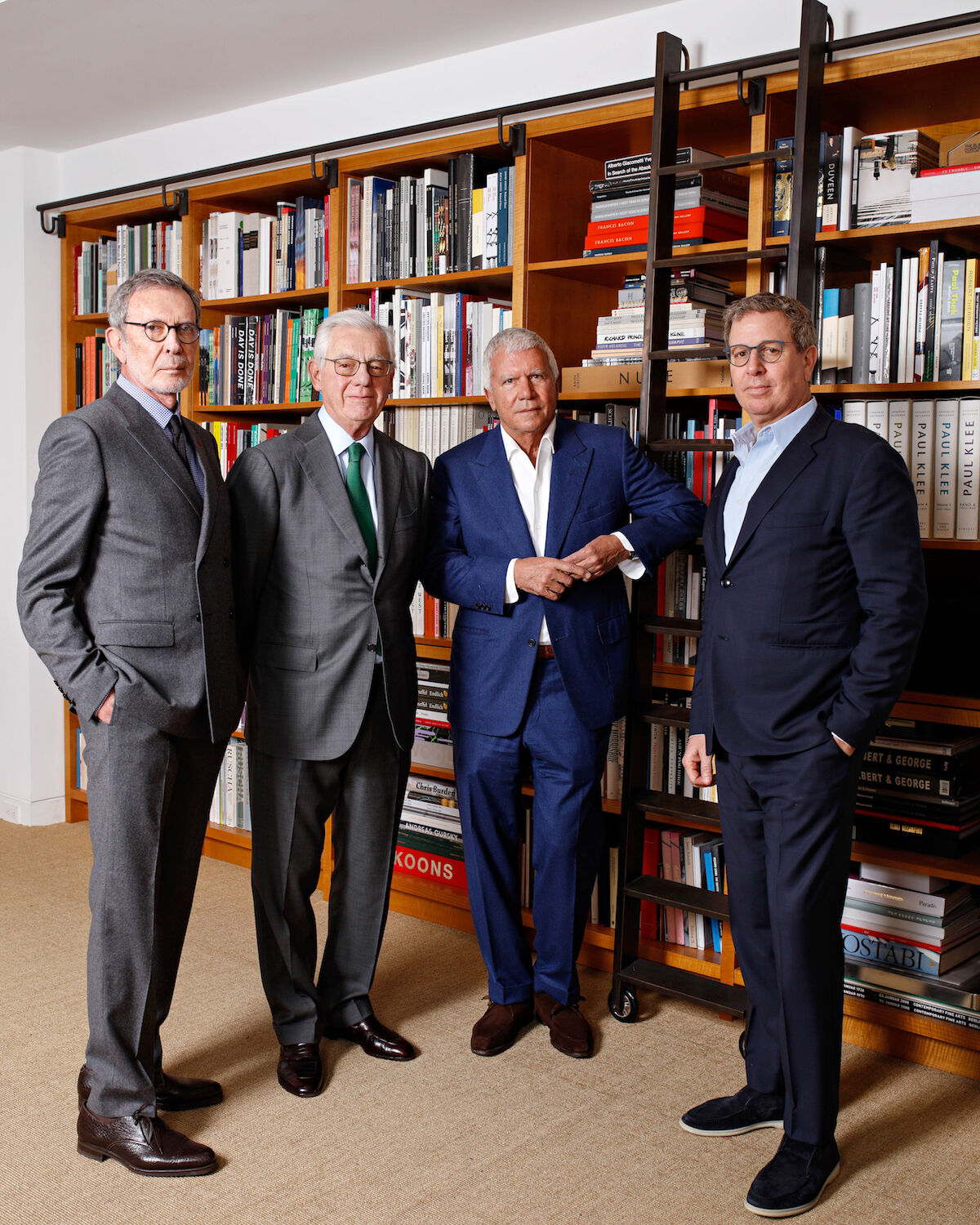 From left to right: Arne Glimcher, Bill Acquavella, Larry Gagosian, and Marc Glimcher. Photo © Axel Dupeux.