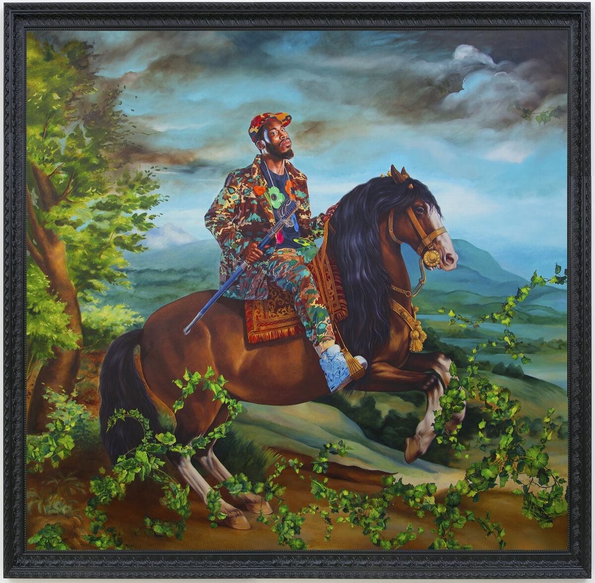 Kehinde Wiley, Equestrian Portrait of Philip IV, 2017. © Kehinde Wiley. Courtesy of the artist; Roberts Projects, Los Angeles; and Philbrook Museum of Art, Tulsa, Oklahoma.