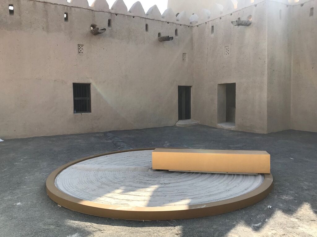 Nasser Al Salem&#x27;s installation, Yuheb, is on display at Al Ain&#x27;s Al Jahili Fort. Courtesy Abu Dhabi Art