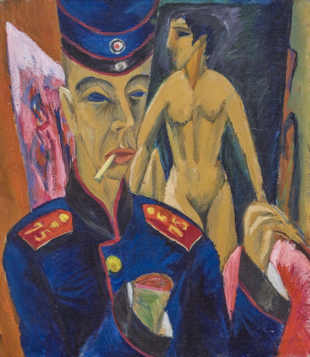 Ernst Ludwig Kirchner, Self-Portrait as a Soldier, 1915. Courtesy of the Allen Memorial Art Museum, Oberlin College.