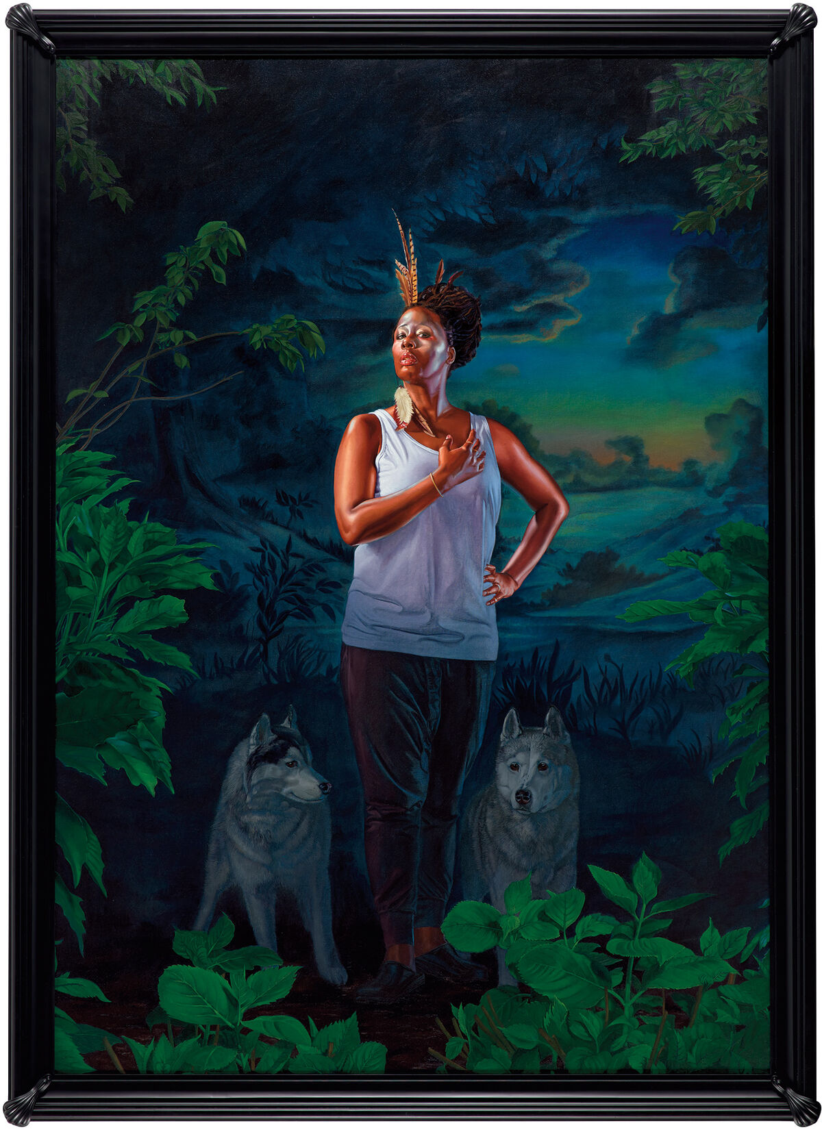 Kehinde Wiley, Portrait of Mickalene Thomas, the Coyote, 2017.  © Kehinde Wiley. Courtesy of the artist and Phillips.