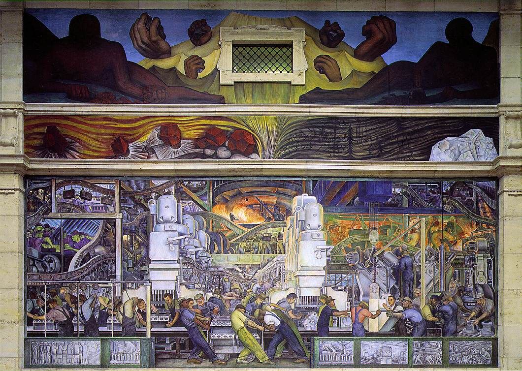 Diego Rivera, Detroit Industry, 1932–33. Image via Wikimedia Commons.