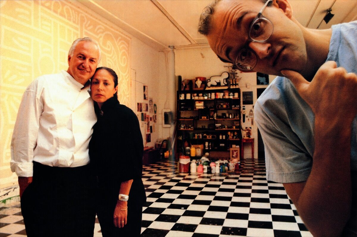 Don and Mera Rubell with Keith Haring, 1989. Courtesy of the Rubell Museum, Miami.